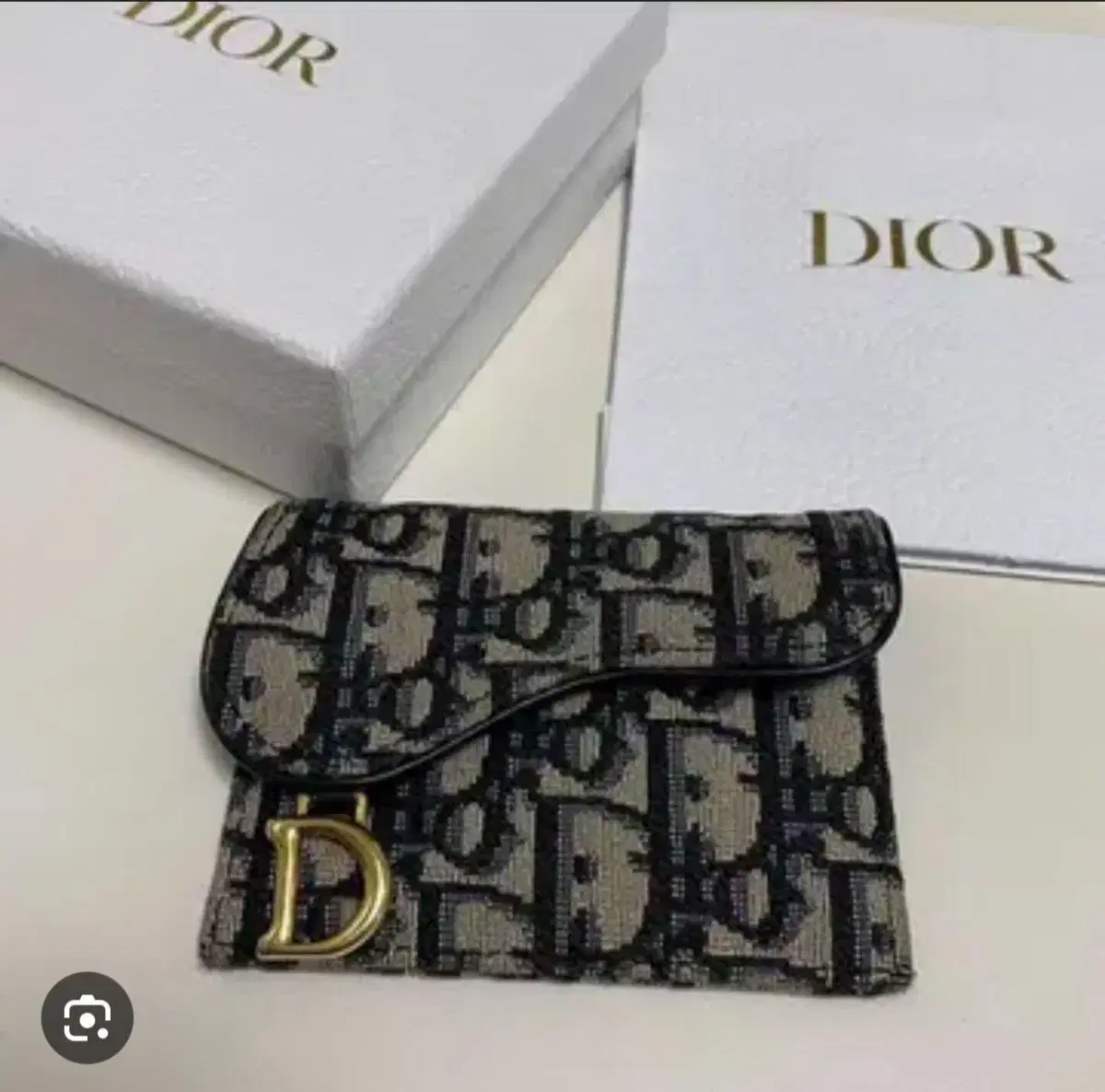 크리스찬 디올 새들 오블리크 카드홀더 플랫 카드 지갑 수지 지갑 dior